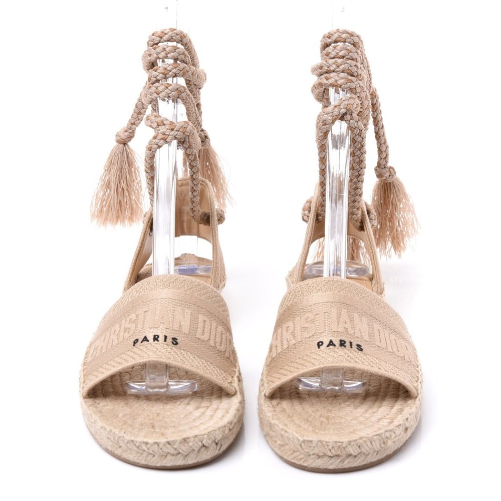 DIOR Tan Granville Espadrille Sandals 38/8